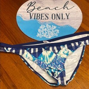 BCBGeneration Blue and White Bikini Bottom